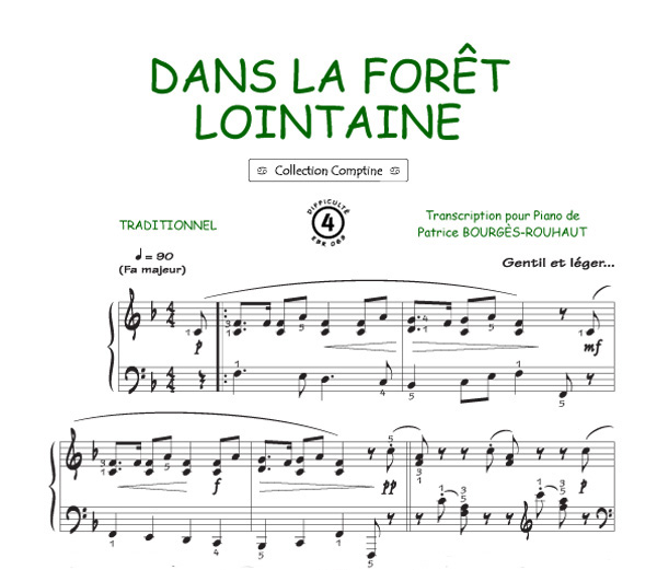 Le coucou dans la forêt lointaine Piano, Voix, Accords