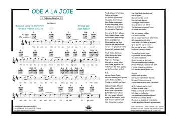 Editions Musicales Bourges R Ode A La Joie Hymne Europeen Comptine Piano Voix Accords Tablatures Guitare Tout Instrument