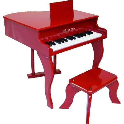 Fin de Série : Piano à Queue Rouge pour Enfant avec Tabouret