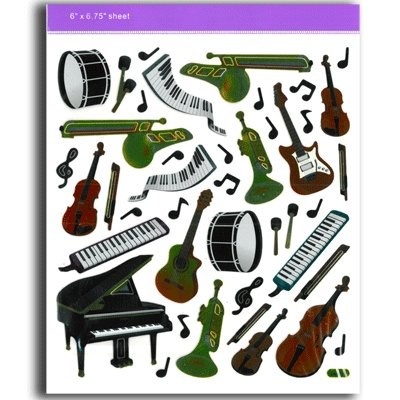 Autocollants : Claviers, Notes Et Instruments