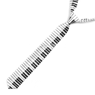 Cravate - Touches de Piano Blanc