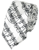 Cravate - Portée musicale Blanche