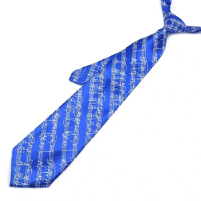 Cravate - Portée Musicale Bleue