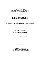 Stravinsky, Igor : Igor Stravinsky: Les Noces (1922- Partition d