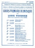 Fournier, Louis : Cours primaire de musique - Cahier 1