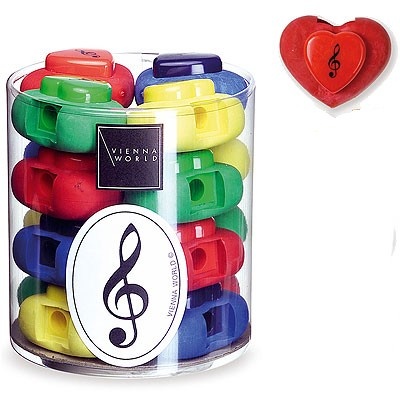 Taille-Crayons / Gomme Assortis - Clef de Sol (Rouge)