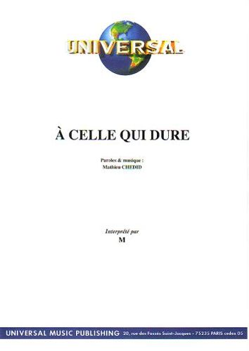 Chedid, Mathieu (M) :  Celle Qui Dure