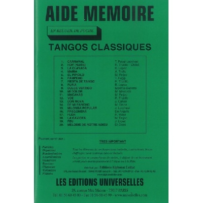 Aide Mmoire  Tangos Classiques