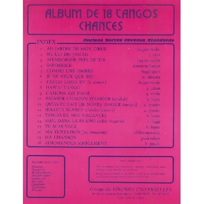 Album De 18 Tangos Chants