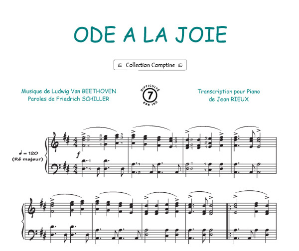 Partitions Ode à la joie / Hymne Européen (Piano, Voix et