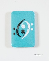 Magnet Cles de Fa Yin et Yang Bleu
