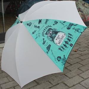 Parapluie Luxe - Motifs Musicaux - Blanc