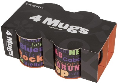 Set de 4 Mugs - Music Genre