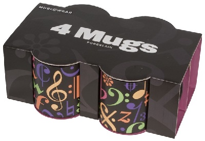 Set de 4 Mugs - Music Symbols