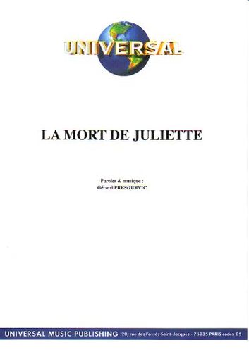 Presgurvic, Grard : La Mort De Juliette